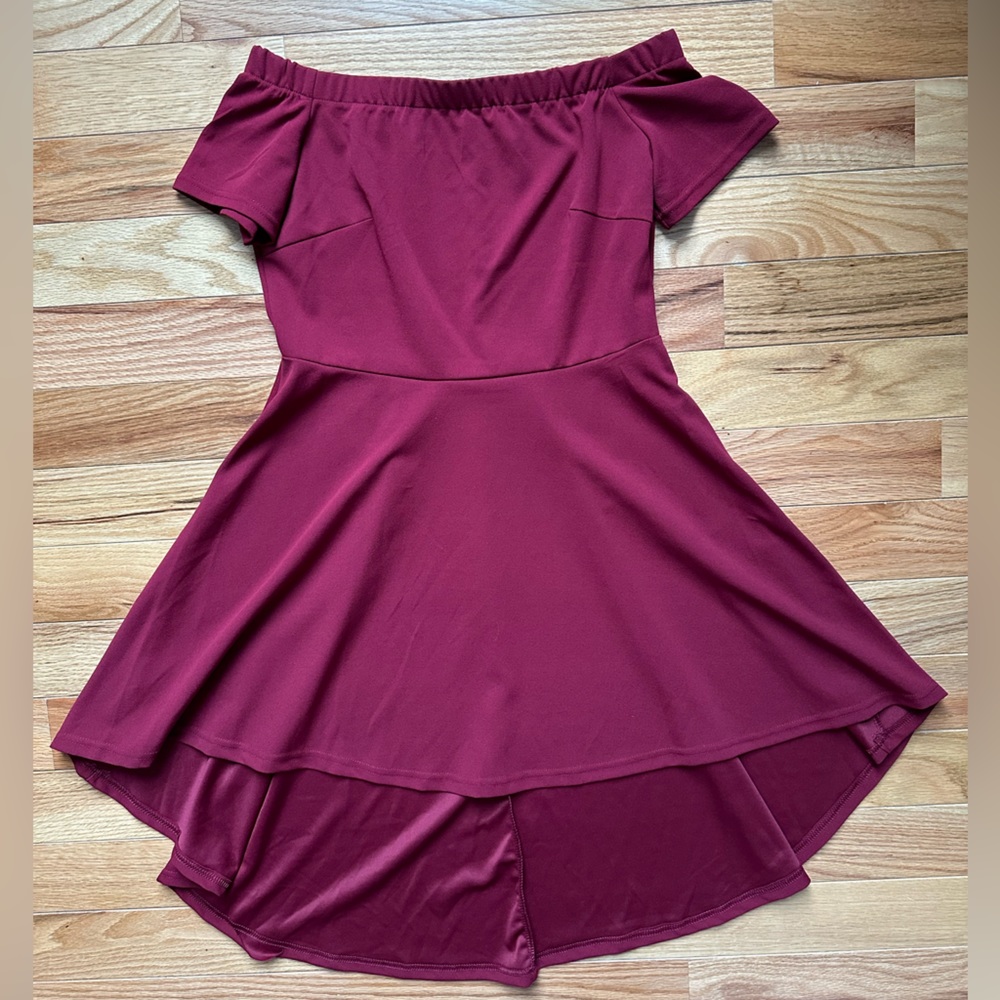 Red Off The Shoulder High Low Dress in Womens Medium